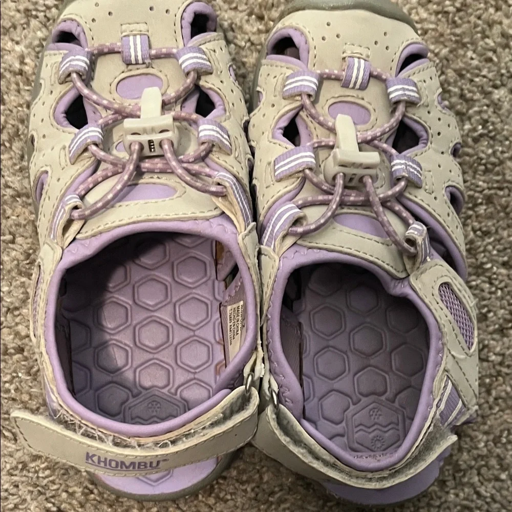 Khombu Kids Sandals - Gray and Lavender
